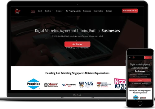 Next Level Singapore's Website Design