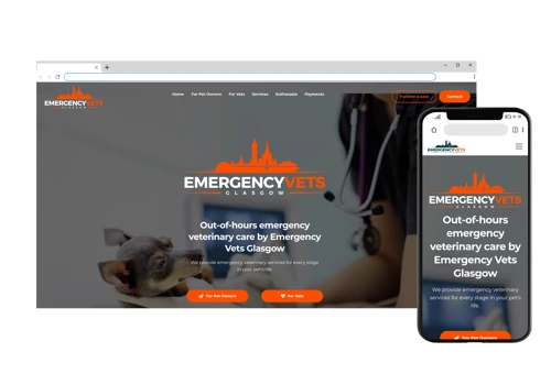 Emergency Vets Website, Logo & Marketing Materials