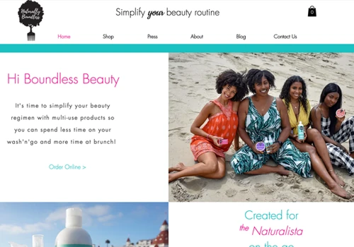 Naturally Boundless E-commerce website