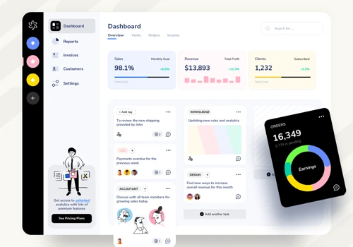 Kanban board web application design