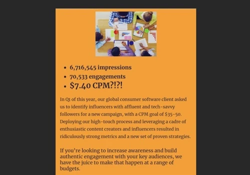B2C Influencer Campaign
