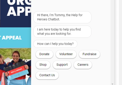 Tommy the Help For Heroes AI Chatbot