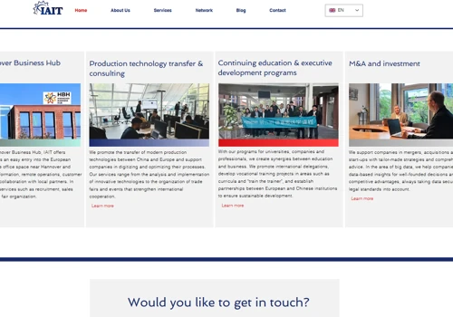 Creation of new website: English, Chinese, German