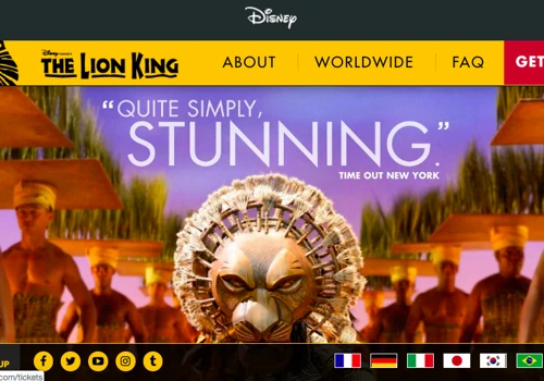 Web Design for The Lion King on Broadway