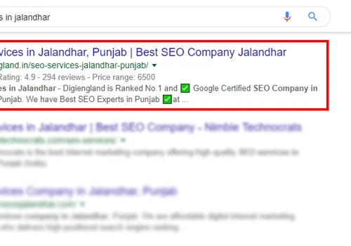 we are also rank on first page of google