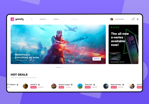 Game distribution platform's brand and web UX/UI