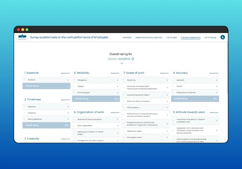 The college professors work evaluation app
