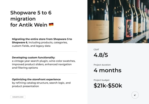 Shopware 6 migration for Antik Wein