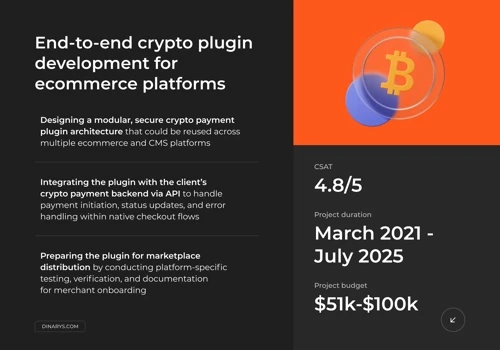 End-to-end crypto payment plugin development