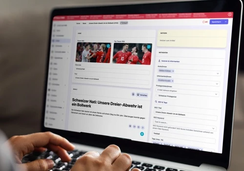 Custom management panel for a Swiss news portal
