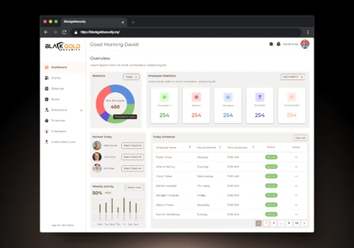 Black Gold Security SaaS Web Application Design