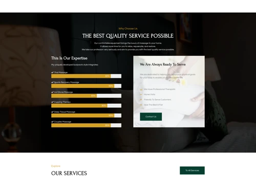 Website Design & Development for Home Massage