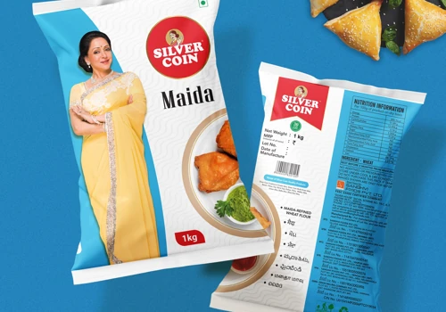 Product Packaging Design- For Silver Coin Atta Brand