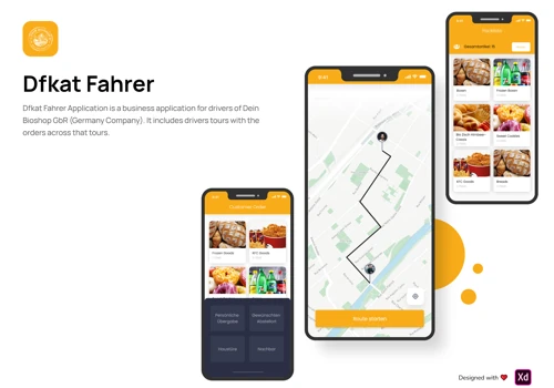 Driver app to deliver Food Items for German Agency
