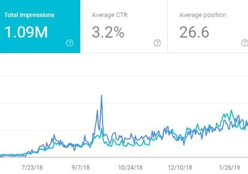 1 Million Organic Impressions & 34,700 Organic Clicks In Under 1 Year