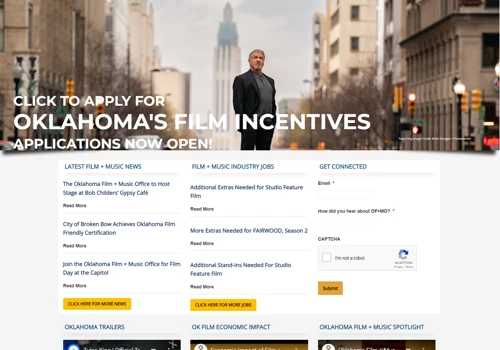 OK Film + Music Web Redesign & Rebate Portal