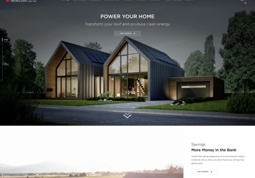 Swiss solar panel company landing page