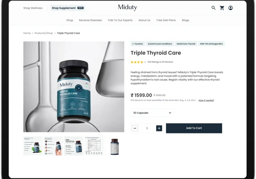 Miduty : Health Supplement E-Commerce UI/UX Design