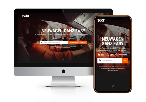 Landing page for SIXT Neuwagen