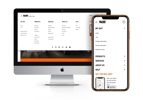 New website navigation for SIXT