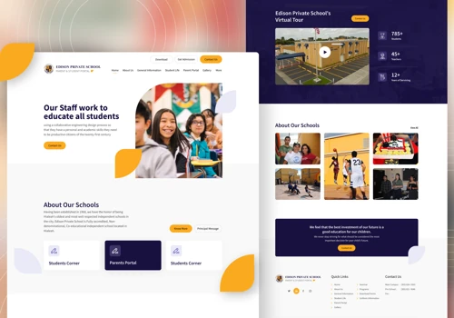 Design a creative website for School