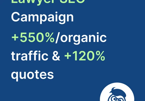 Lawyer SEO: organic traffic increased by 550%