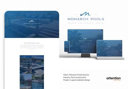 Monarch Pools: Logo, Web Design, & Social Media