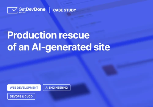 Production rescue of AI-generated marketing site