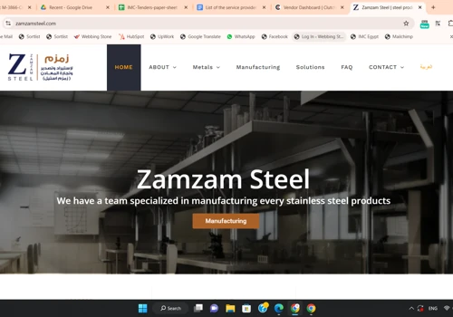 Zamzam for steel industries Website