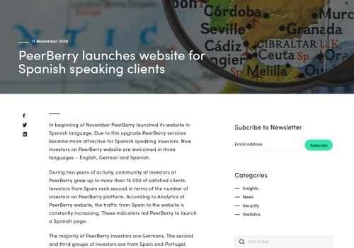 Blog for P2P loans provider