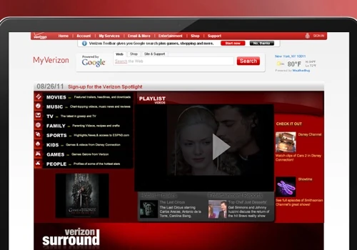 Verizon - website development
