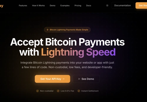 Bitcoin Lightning payments into your website