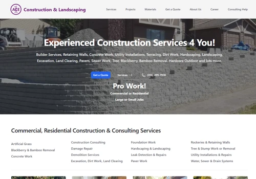 Ace 1 Construction & Landscaping Website