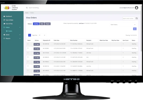 Order Barcode Scanning and Tracking System