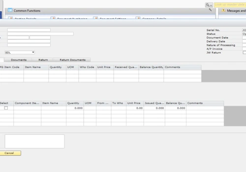 Jobwork Addon for SAP Business One
