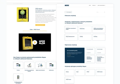 Website for the fintech company Nayax