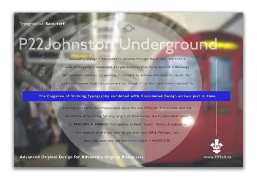 Self-Promotion 'P22 Johnston Underground' - 999 Art Direction