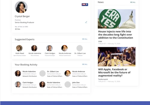 Online Platform helping News Producers Book Experts for Segments
