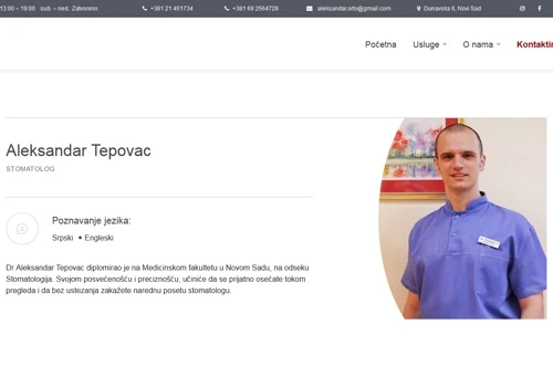 Dental services website development