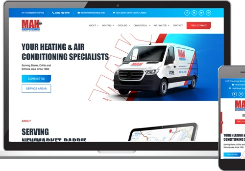 Heating and Air Conditioning Website Design