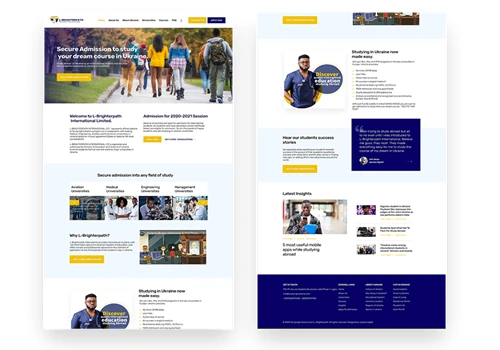 UI Design and Web Development for an Educational Consulting Agency