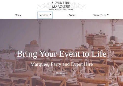 Silver Fern Marquees Website Redesign and SEO