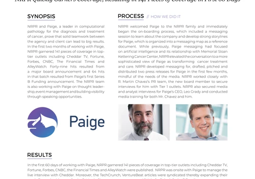 NRPR Group and Paige: Paige Makes its Mark with Solid PR Push out the Gate