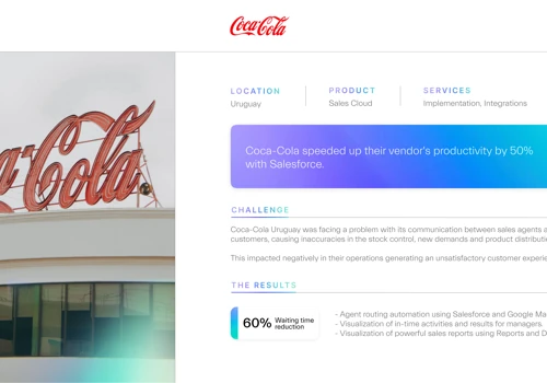 Coca-cola speeded up their vendor's productivity