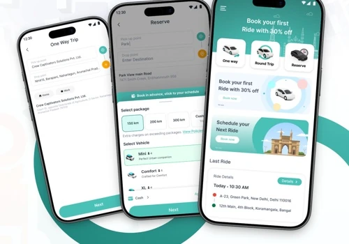 Nefa Cab Ride Booking Mobile App UI Design