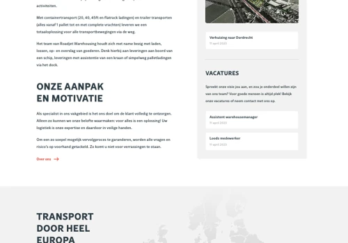Website for European Logistics Company