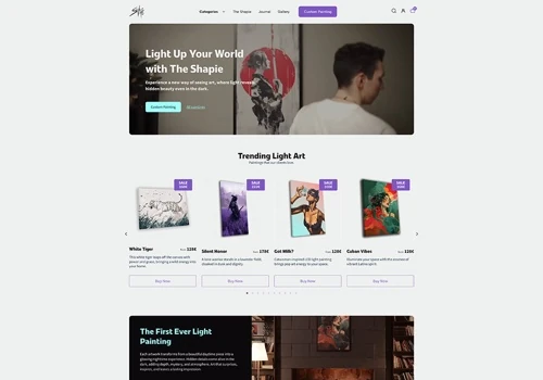 The Shapie e-shop design reimanaged