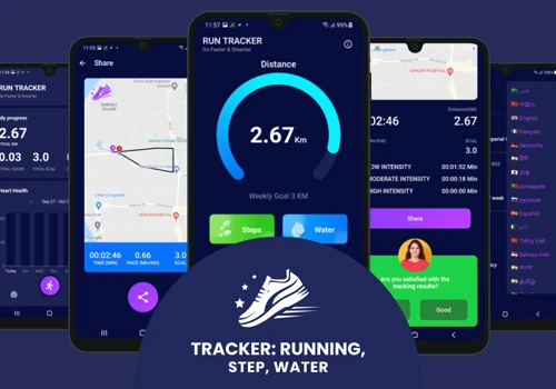 Tracker: Running, Step, Water