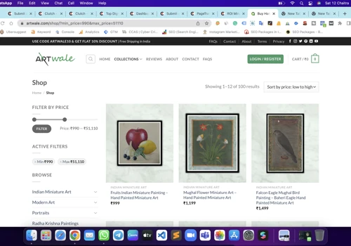 Ecomm. Development,PPC & SEO For Paintings Selling