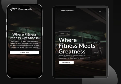 The Mega GYM Landing page